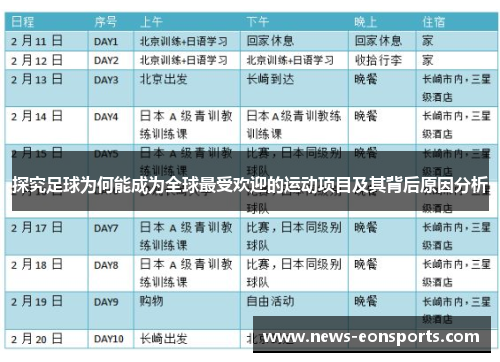 探究足球为何能成为全球最受欢迎的运动项目及其背后原因分析